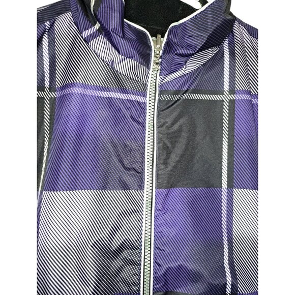 ZeroXposur Womens XL Reversible Jacket Purple Plaid Black Fleece Zip Up (Flaw) - Picture 3 of 10